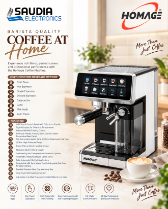 HOMAGE HCM-18517 Fully Automatic Coffee Machine